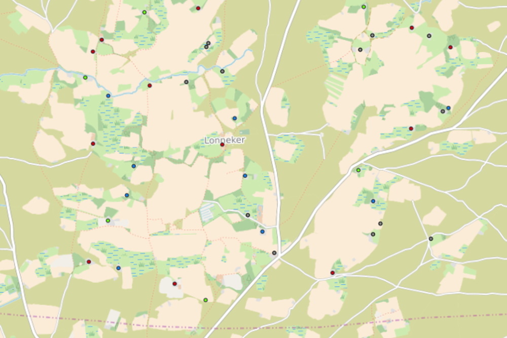 Kaart Lonneker 800 n.Chr. – 1850